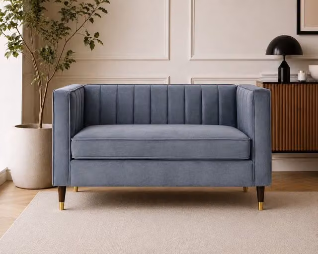 Home Detail Thomas 2 Seater Grey Velvet Sofa – 2