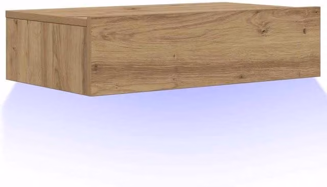 Berkfield Home Artisan Oak TV Cabinet with LED Lights, Brown, W: 60 cm, D: 35 cm, H: 15.5 cm – 1