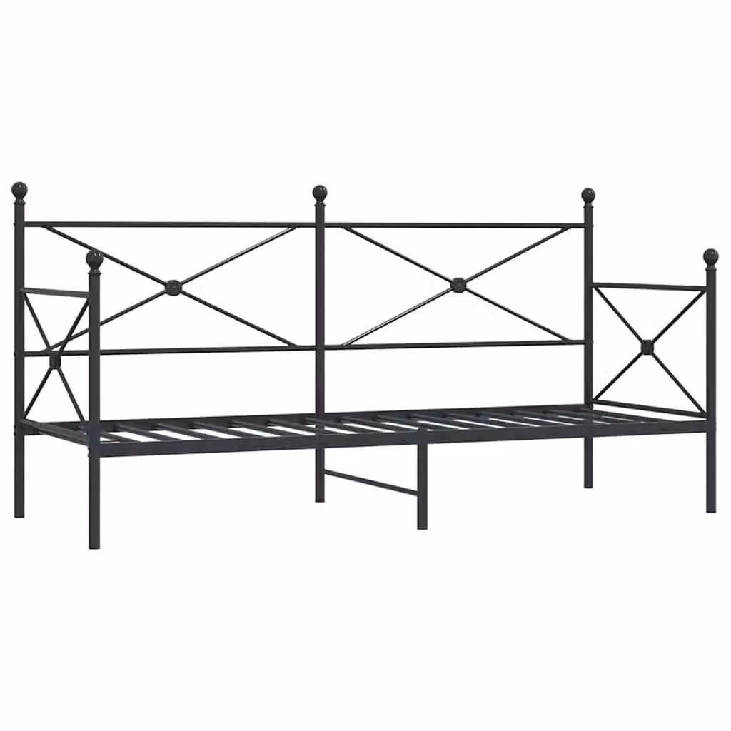 Berkfield Home Metal Day Bed in Black, W/D/H: 200 x 90 x 90 cm – 1