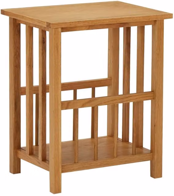 Berkfield Home Magazine Table in Brown Solid Oak Wood, W/D/H: 45 x 35 x 55 cm