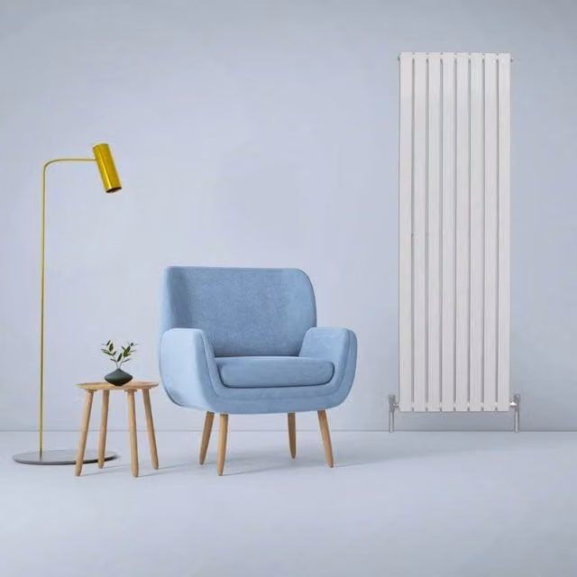 Monstershop Designer Flat Panel Steel Radiator in Gloss White, W: 180 cm, H: 56 cm