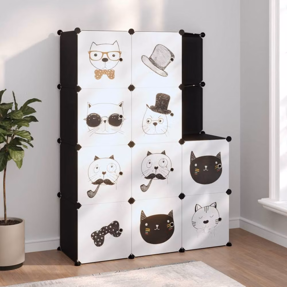 Berkfield Home 10 Cube Storage Cabinet for Kids in Black – 2