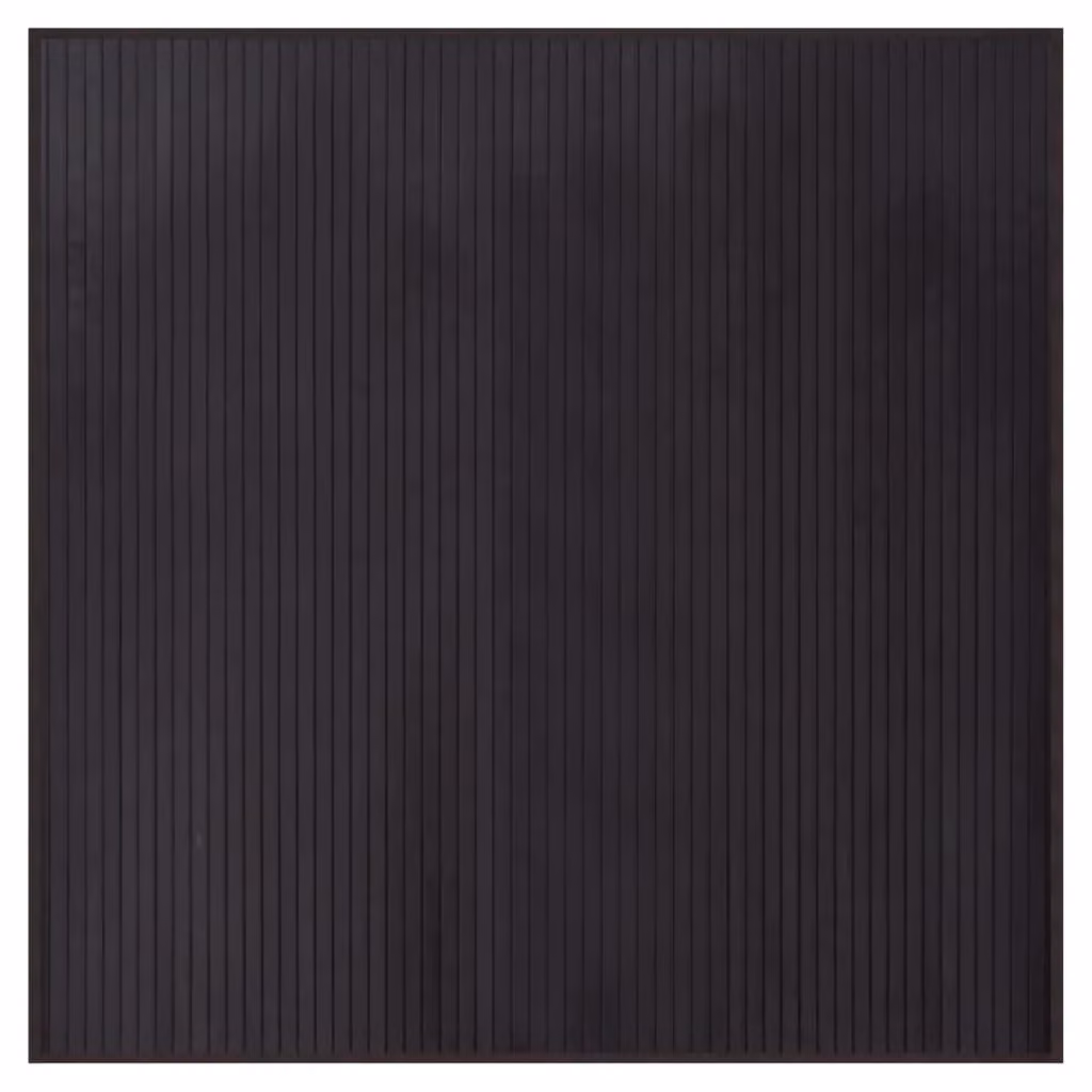 Berkfield Home Square Bamboo Rug in Dark Brown, W/D/H: 100 x 100 x 1 cm – 2