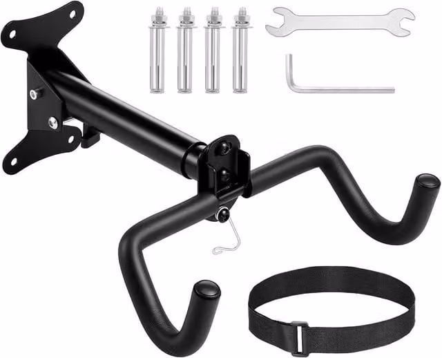 VOGREX Adjustable Wall Mount Bike Storage Hook Garage Rack in Black – 1