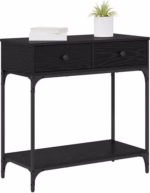 Berkfield Home Modern Black Oak Console Table, W/D/H: 75 x 34.5 x 75 cm