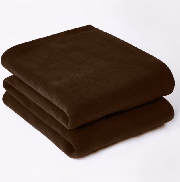 OHS Wholesale 10 Pack Plain Brown Fleece Blanket Sofa Throw, W/D/H: 200 x 240 cm