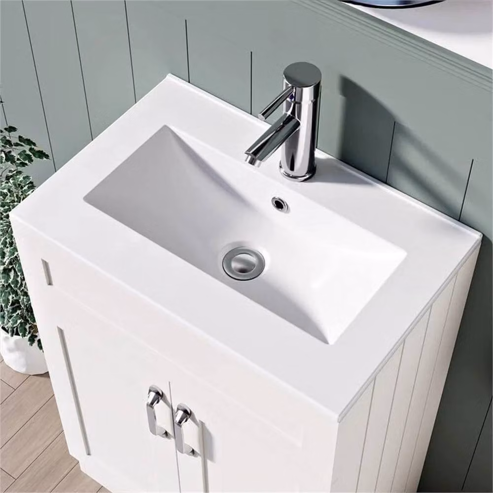 FORGEVIO Crawle 600mm White Freestanding Bathroom Vanity Unit with Basin Cabinet – 2