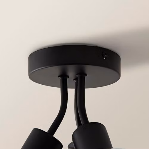 ValueLights Bellamy 3 Way Glass Bubble Cluster Flush Ceiling Light with Bulbs in Black – 3
