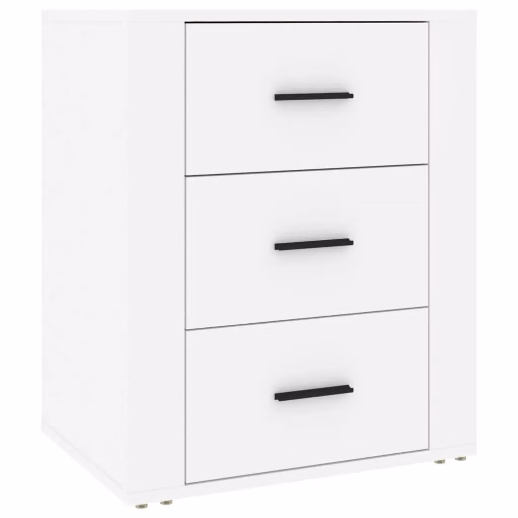 Berkfield Home White Bedside Cabinet in Engineered Wood, W: 50 cm, D: 36 cm, H: 60 cm – 2