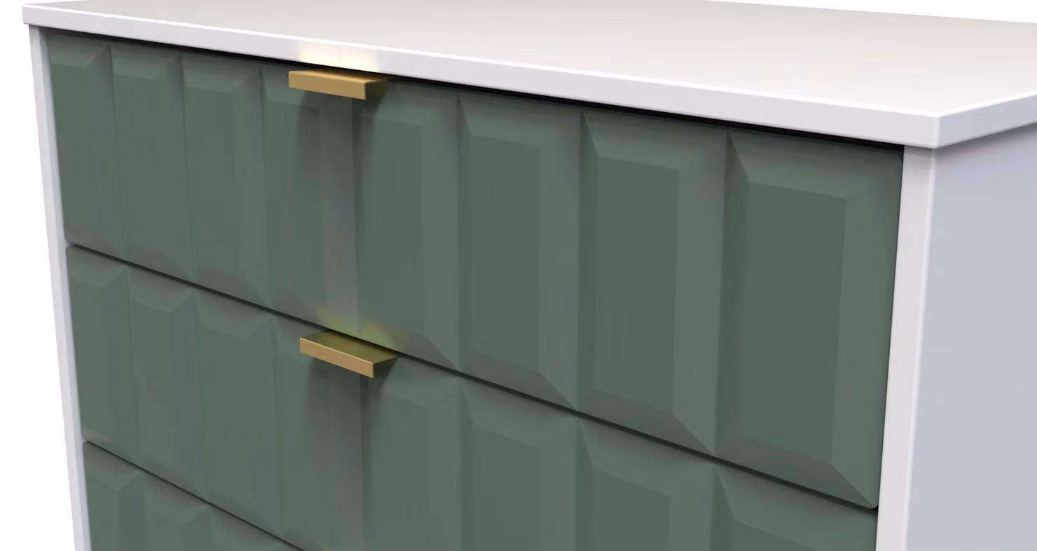Ready Assembled 2 U Metro 4 Drawer Chest in Green and Gold – 3