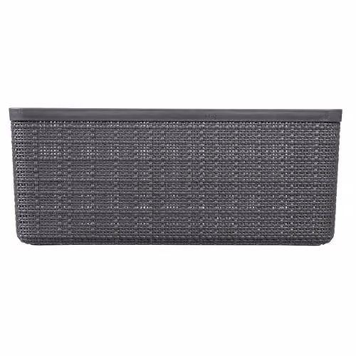Curver Jute Grey Plastic Storage Basket with Open Weave Design, 12 l – 2