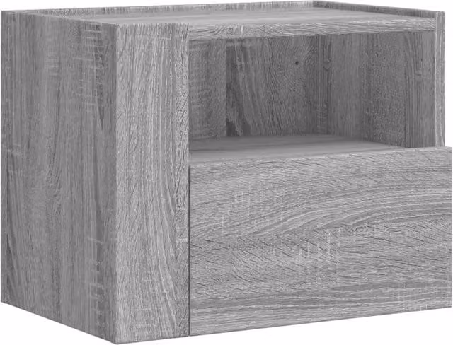 Berkfield Home Wall-mounted Bedside Cabinet in Grey Sonoma, W: 45 cm, D: 30 cm, H: 35 cm