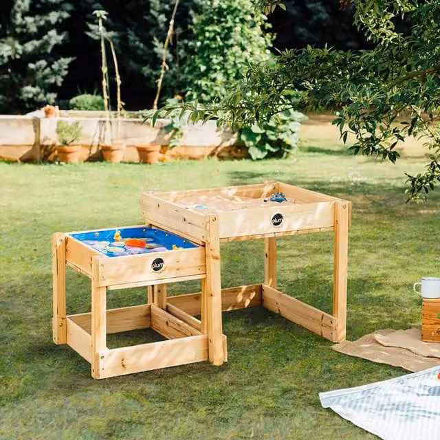 Plum Sandy Bay Wooden Sand and Water Sensory Table in Brown