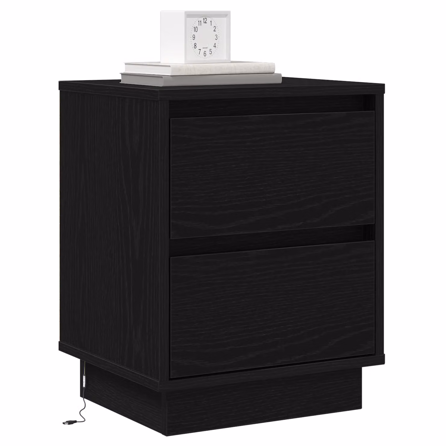 Berkfield Home Set of 2 Black Bedside Cabinets with Integrated LED Lights and Soft Close Drawers, W/D/H: 39 x 34.5 x 50 cm – 3
