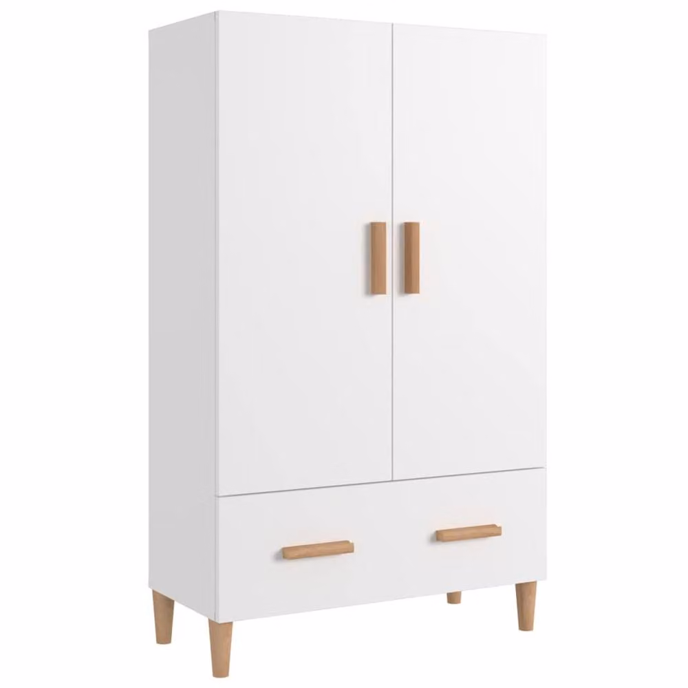 Berkfield Home White Highboard in Engineered Wood W/D/H: 70 x 31 x 115 cm – 2