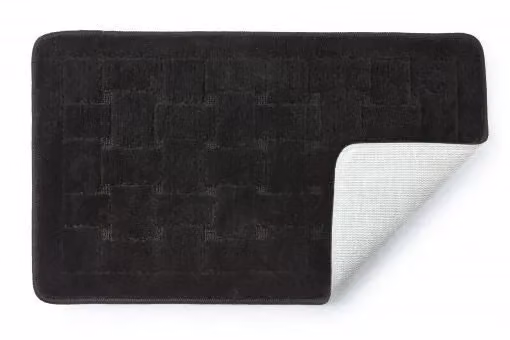 New Edge Blinds Black Rectangular Non-Slip Quick Drying Bath Mat, Width: 45 cm, Depth: 75 cm – 2