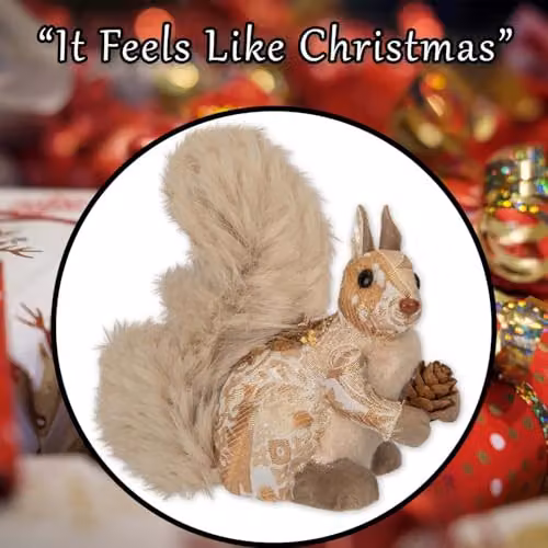VFM e-Store Gold Christmas Squirrel Tabletop Decoration, W: 16 cm, H: 9 cm – 5