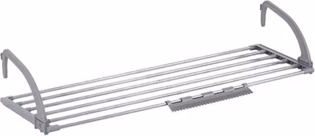 VOGREX Foldable Radiator Airer Towel Rack with Sock Clips in Grey, 6m – 1