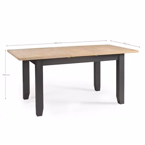 Julian Bowen Bordeaux Rectangular Extending Dining Table in Grey and Oak – 3