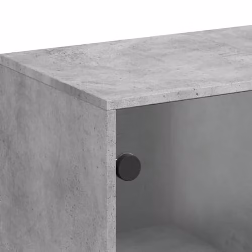 vidaXL Side Cabinet with Glass Doors, Grey, W: 69 cm, D: 37 cm, H: 100 cm – 3