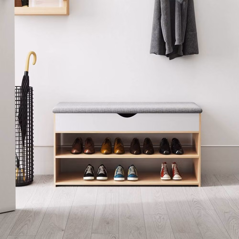 KORVIXA Multicolour Hallway Shoe Storage Bench and Rack Cabinet – 4