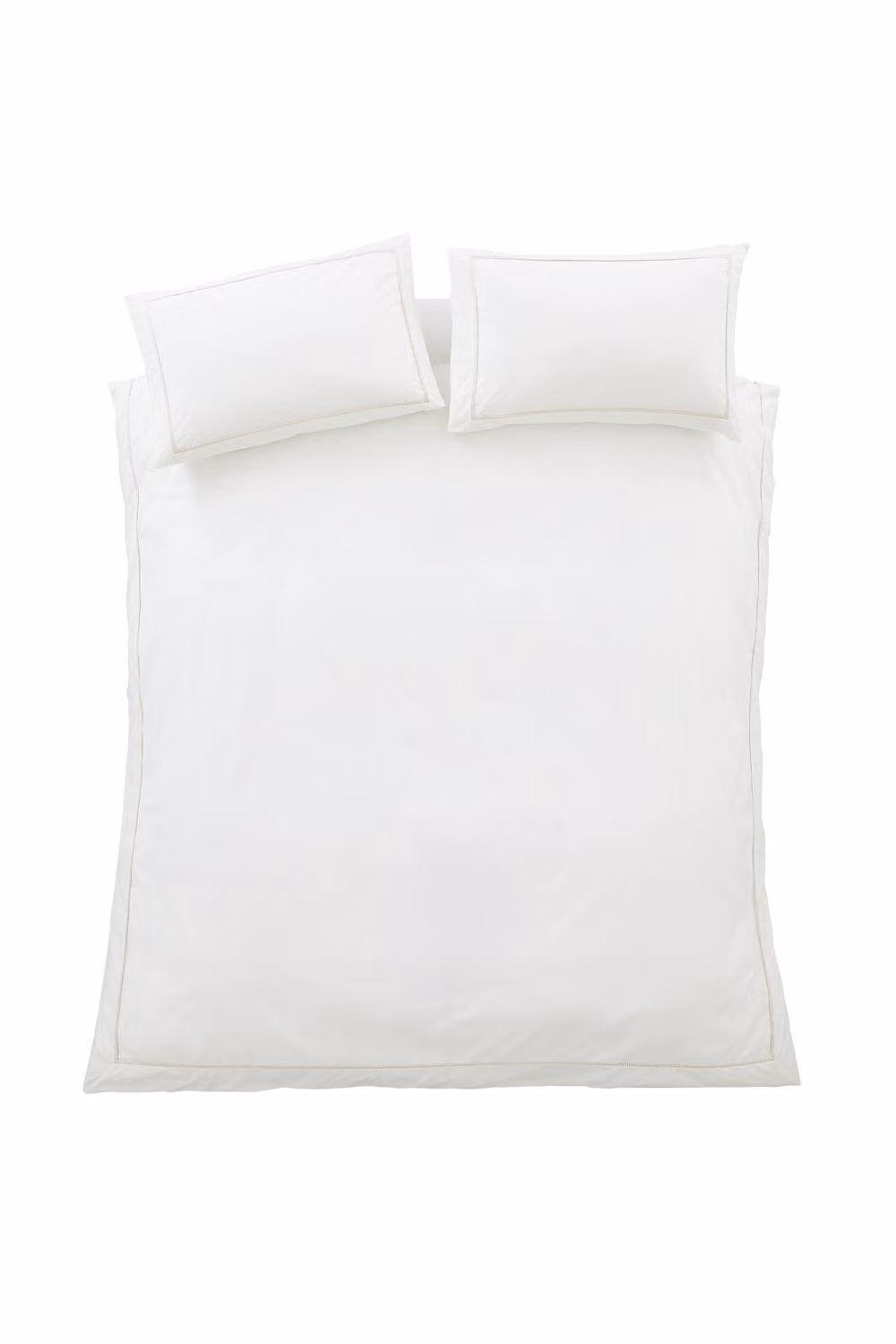 Bianca 200 Thread Count Cotton Percale Duvet Cover and Pillowcase Set in White and Black, Duvet Cover: 200 x 200 cm, Pillowcase: 50 x 75 cm – 2