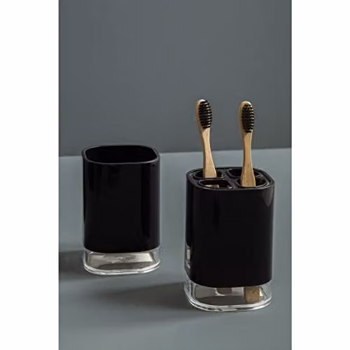 Orsina Black Plastic Bathroom Tumbler, W/D/H: 8 x 11 x 8 cm – 2