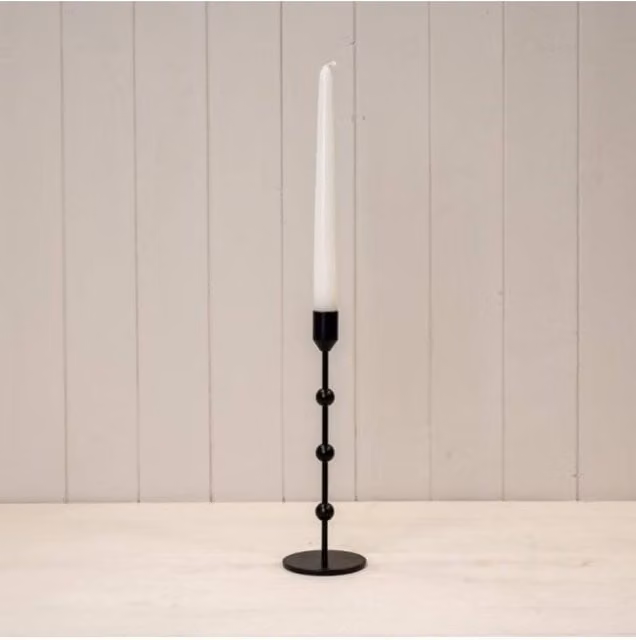 KDMD Large Black Metal Single Taper Candle Stick for Tabletop