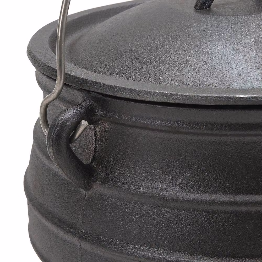 Garden Sanctuary 6L Black Cast Iron Casserole Cauldron with Glass Lid – 3