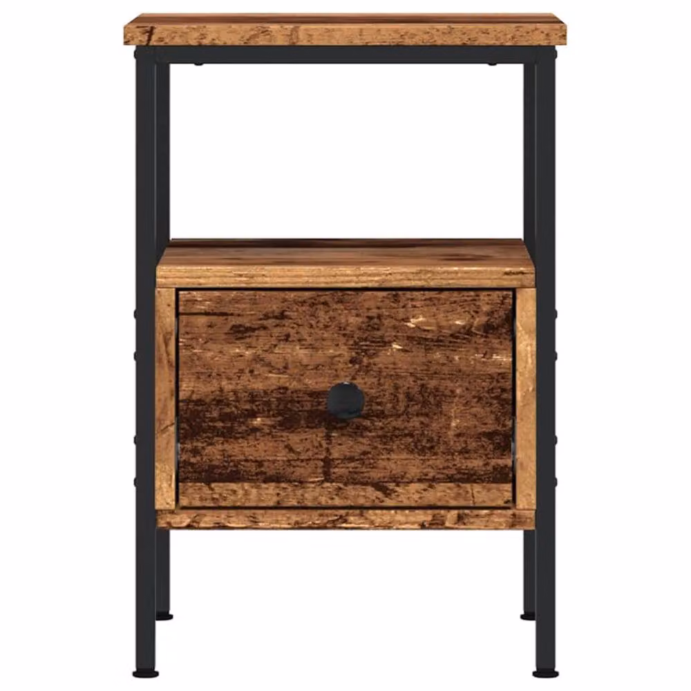Berkfield Home Set of 2 Bedside Cabinets in Old Wood Brown, W/D/H: 34 x 36 x 50 cm – 4