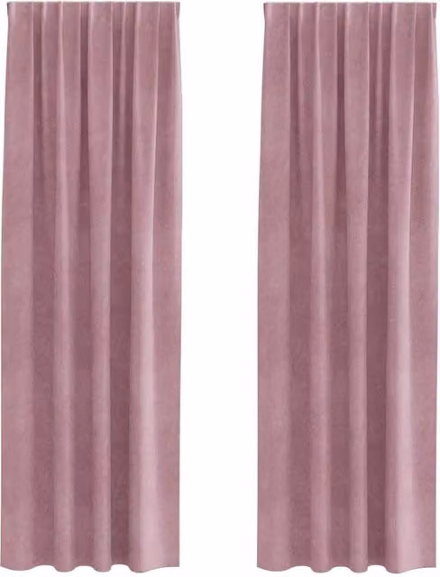 Berkfield Home Dark Pink Velvet Blackout Curtains, 2 Pack