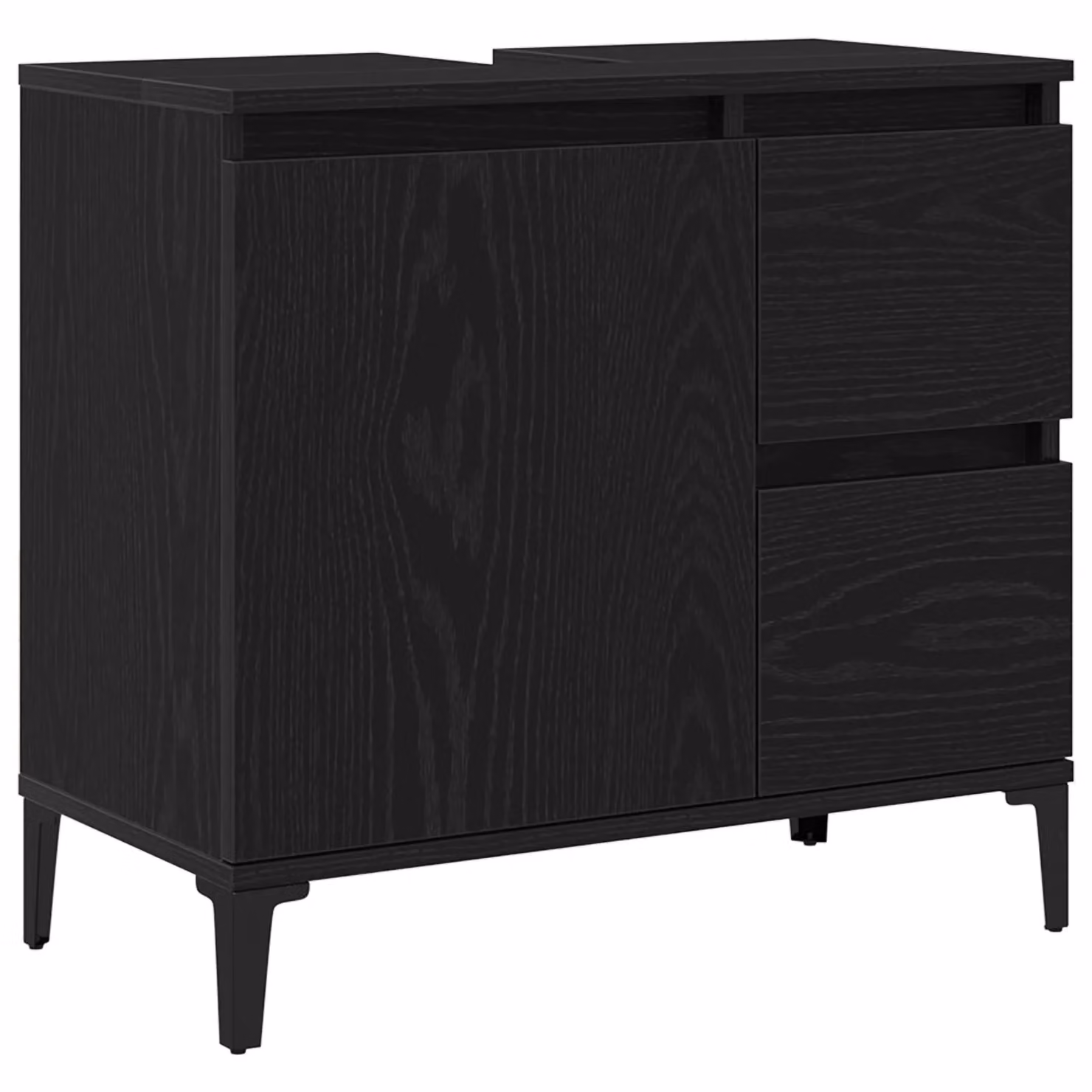 Berkfield Home Black Oak Sink Cabinet, W/D/H: 65 x 33 x 60 cm – 2