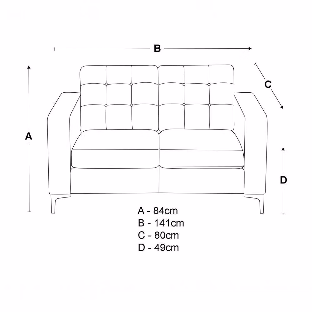 Furnishings For Less UK Smart Hackney Fabric Sofa Suite, 3 Seater and 2 Seater Set in Sapphire Blue or Pewter Grey – 5