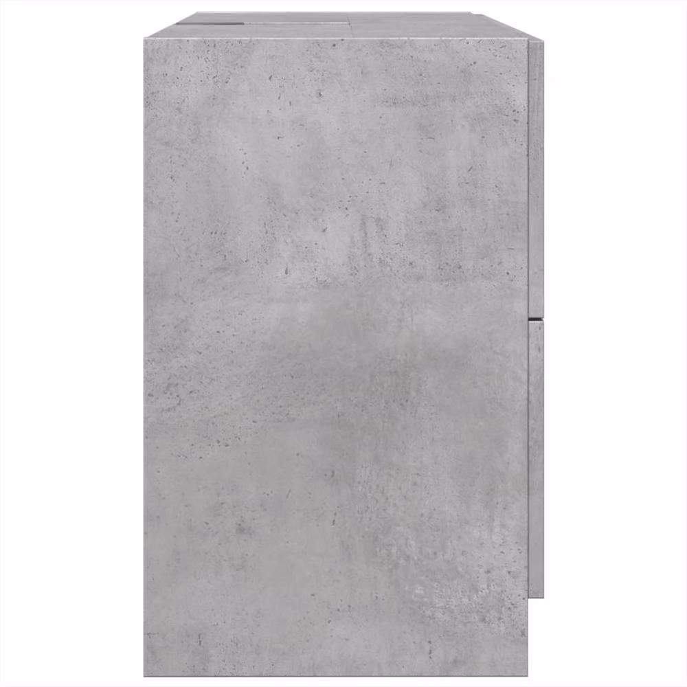 Berkfield Home Wall Mounted Sink Cabinet in Concrete Grey with Doors and Drawers, W: 78 cm, D: 37 cm, H: 59 cm – 2