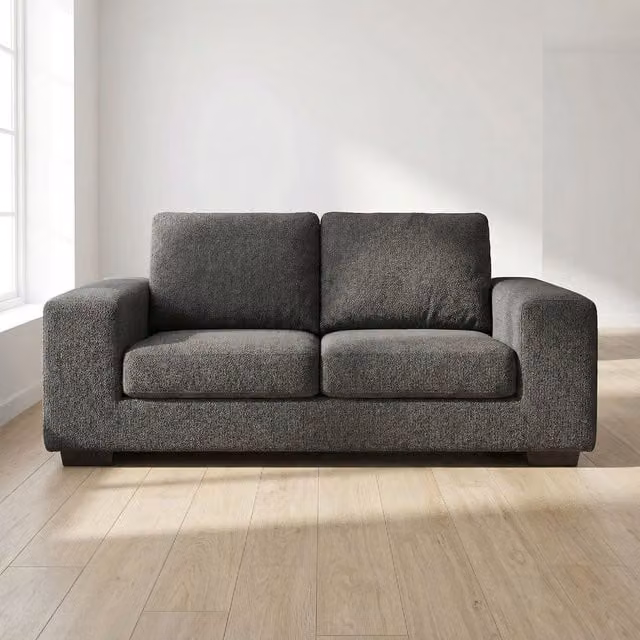 Abakus Direct Boston 3 Seater Sofa in Dark Grey Fabric with Solid Wood Frame – 1