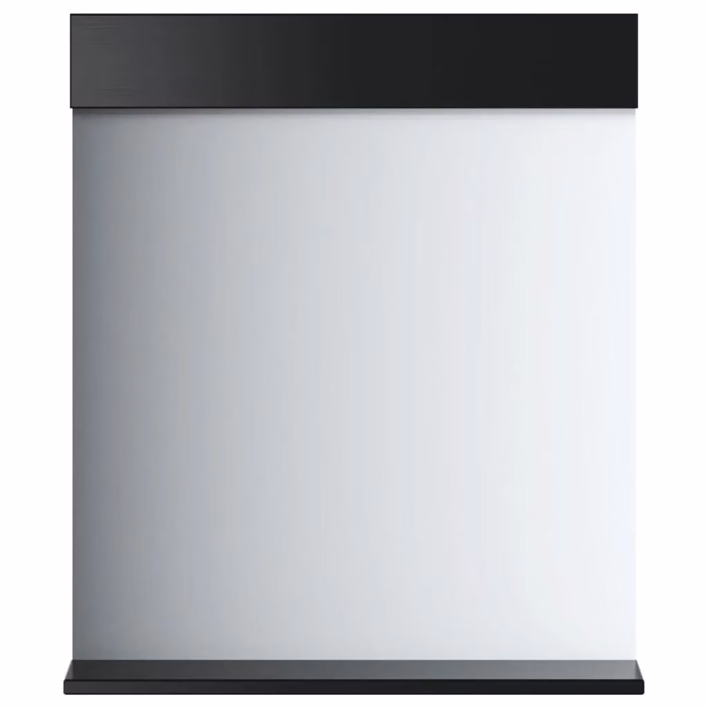 Berkfield Home BERG Black Bathroom Mirror with Shelf in Solid Rustic Pine, W/D/H: 60 x 12 x 70 cm – 2