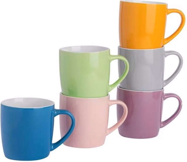 Havendro Set of 6 Multicolour Ceramic Tea and Coffee Mugs, 350 ml – 1