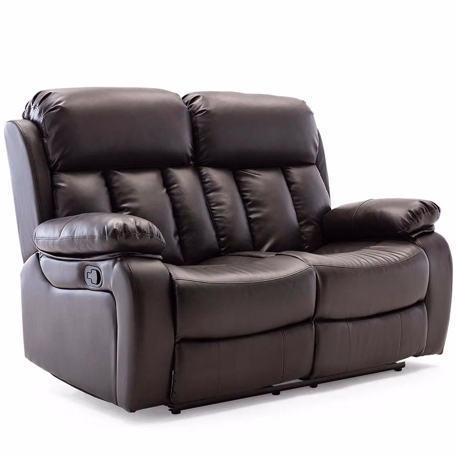 More4Homes Chester 2 Seater Manual High Back Bonded Leather Recliner Sofa in Brown (W/D/H: 157 x 92 x 108 cm) – 2