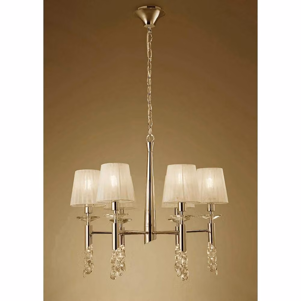 Netlighting Tiffany Pendant Light in French Gold and Cream with Crystal Accents – 2