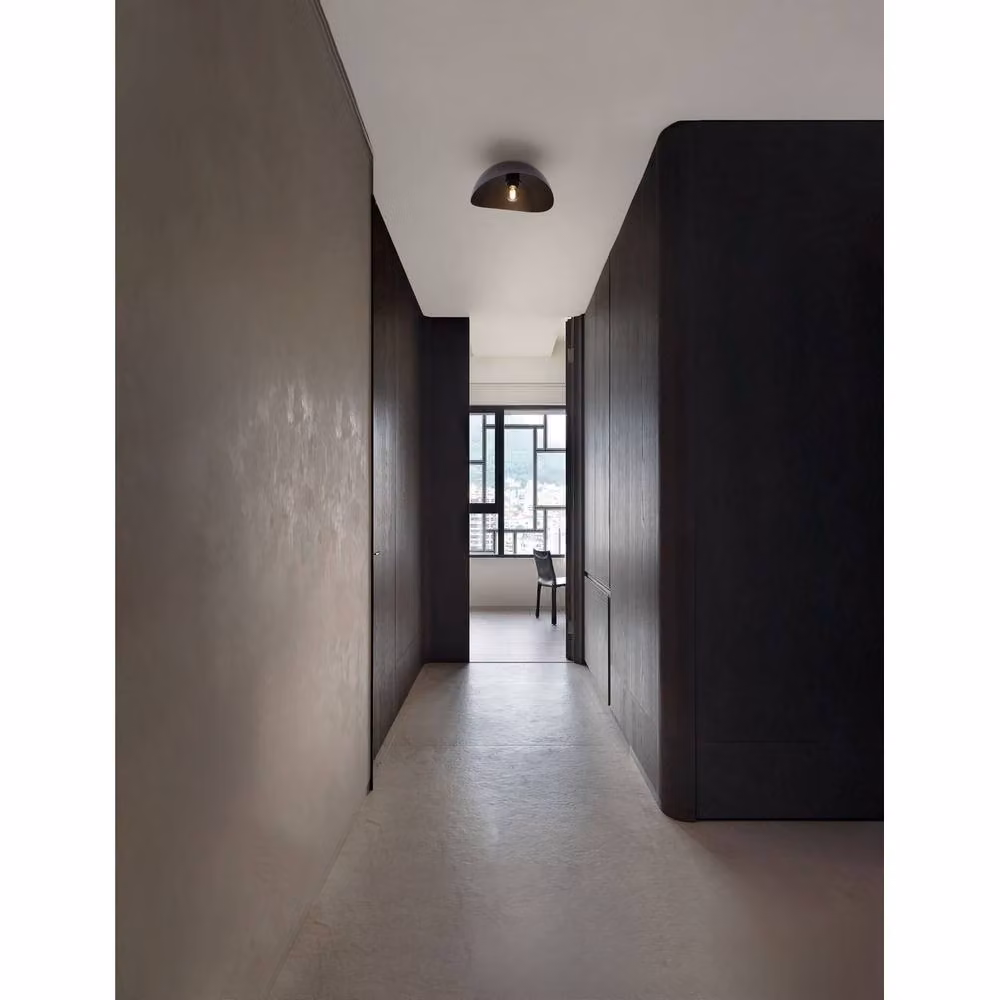 Netlighting Opsi Semi Flush Ceiling Light, Grey and Sandy Black Metal Dome, Diameter: 30 cm – 2