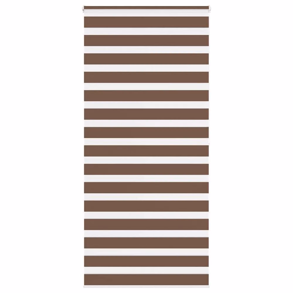 Berkfield Home Elegant Zebra Blind in Brown, W: 100 cm, H: 200 cm, Polyester Fabric – 2