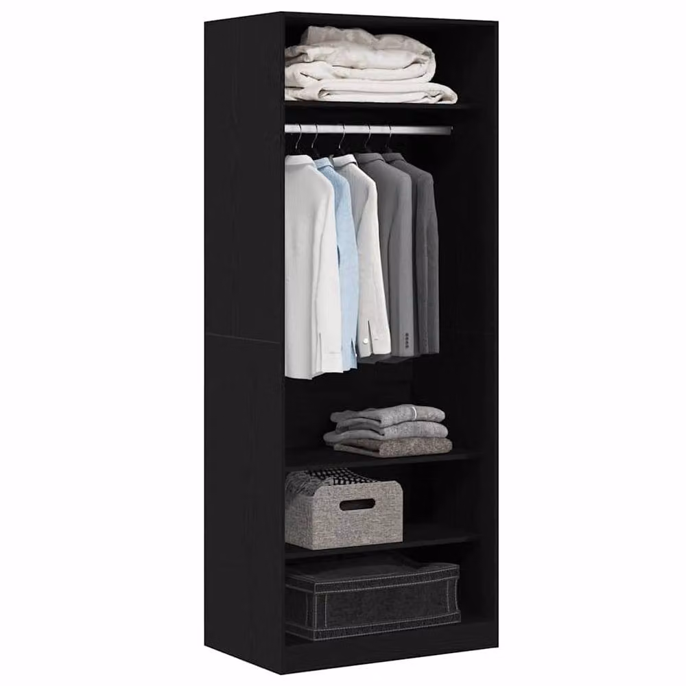 Berkfield Home Black Modern Wardrobe with Doors and Drawers, W/D/H: 80 x 50 x 200 cm – 3