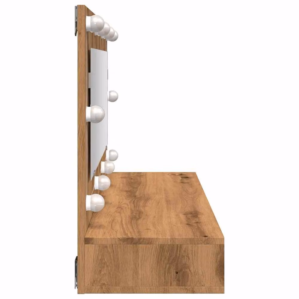 Berkfield Home LED Mirror Cabinet in Artisan Oak Brown, W/D/H: 90 x 31.5 x 62 cm – 4