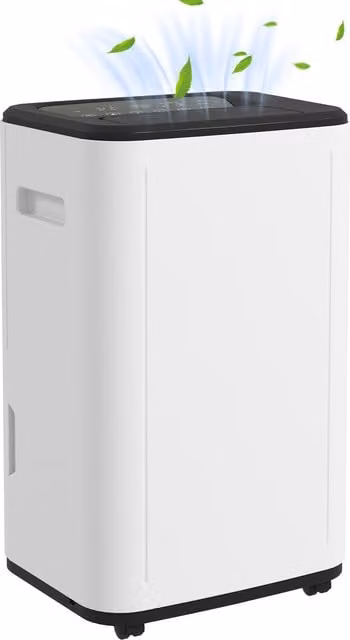 HOMCOM White Compact Quiet Dehumidifier with 20L Daily Capacity, 24H Timer and 3 Dehumidifying Modes – 1