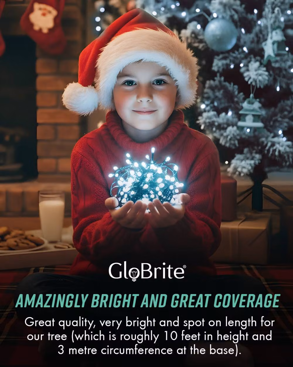 Globrite Cool White LED Fairy String Lights with Remote Control and Timer, 500 LED, 50m – 6