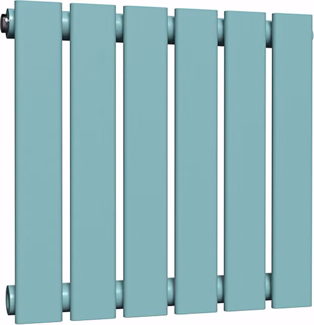 Lux Heat Caribbean Sea Single Flat Horizontal Coloured Steel Radiator, W: 60.0 cm, H: 42.0 cm
