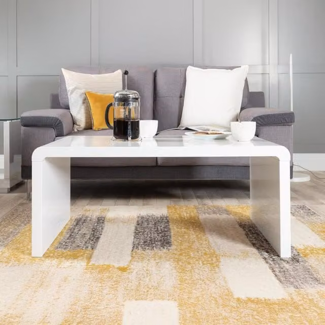 FurnitureboxUK Enzo White High Gloss Rectangular Coffee Table