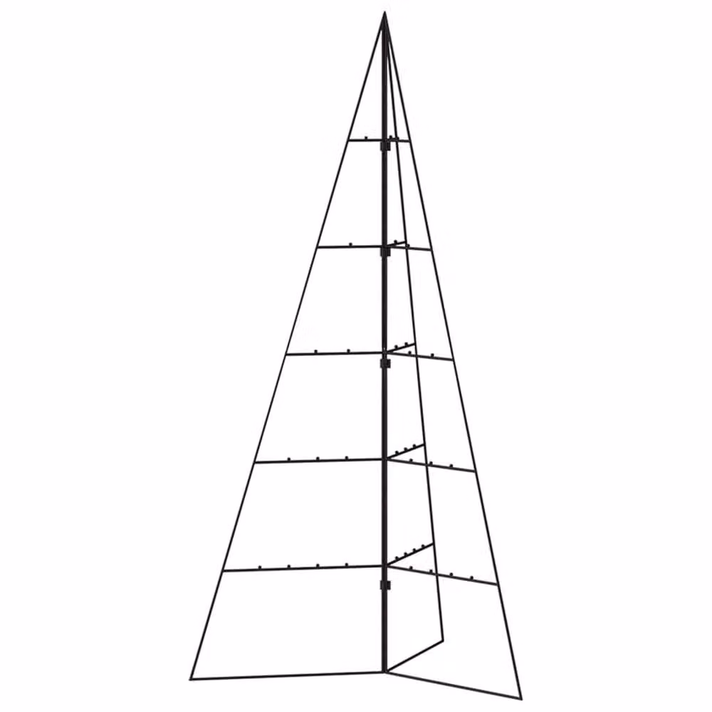 Berkfield Home Modern Metal Tabletop Christmas Tree in Black, Height: 100 cm