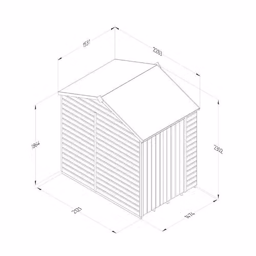 Forest Garden Brown Wooden Reverse Apex Shed with Double Doors and Shiplap Construction W/D/H: 152.4 x 230.05 x 213.36 cm – 3