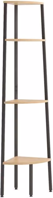 Berkfield Home 4-Tier Industrial Corner Shelf in Brown and Black, H 150 x W 45.5 x D 31.5 cm